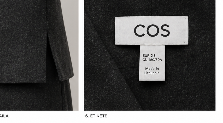 COS gorsetinio bandeau viršaus apdailos detalė