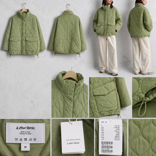 & Other Stories alyvuogių spalvos dygsniuota oversized striukė – pagrindinis vaizdas