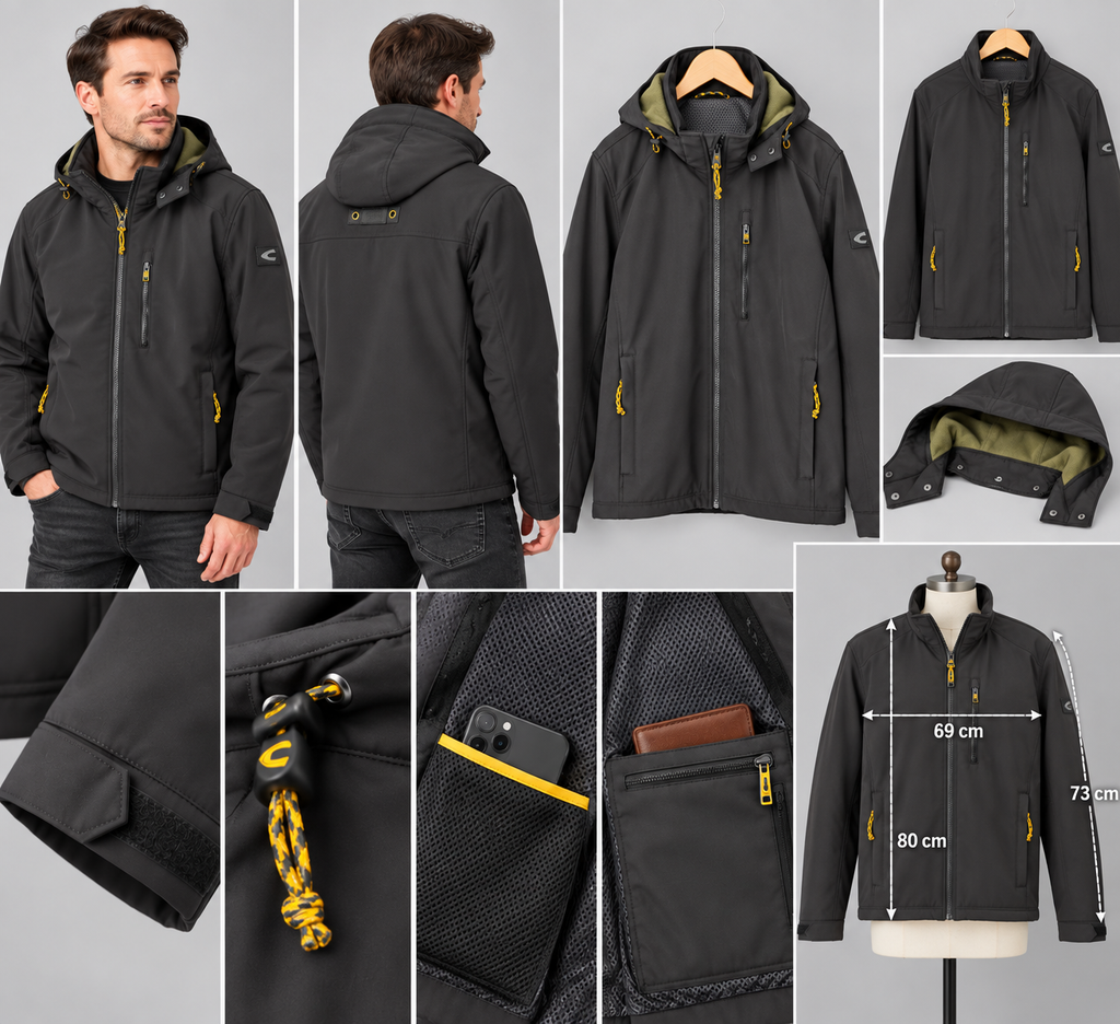 Męska kurtka softshell Camel Active – czarna