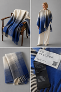 COS × Begg x Co vilnos ir kašmyro pledas – mėlynos, pilkos ir kreminės spalvų – produkto nuotrauka