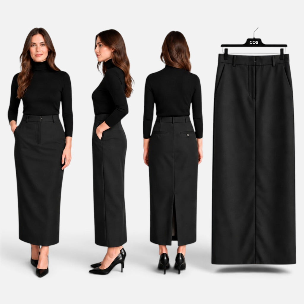 COS midi sijonas – juodas, vilnos, 42