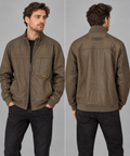 Camel Active Leather Bomber Jacket – Taupe
