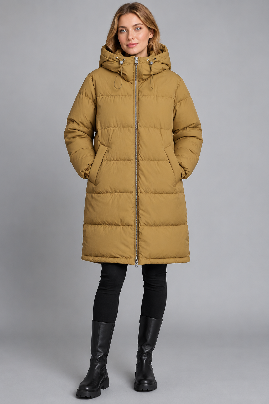 ARKET Long Hooded Down Jacket – Camel, S