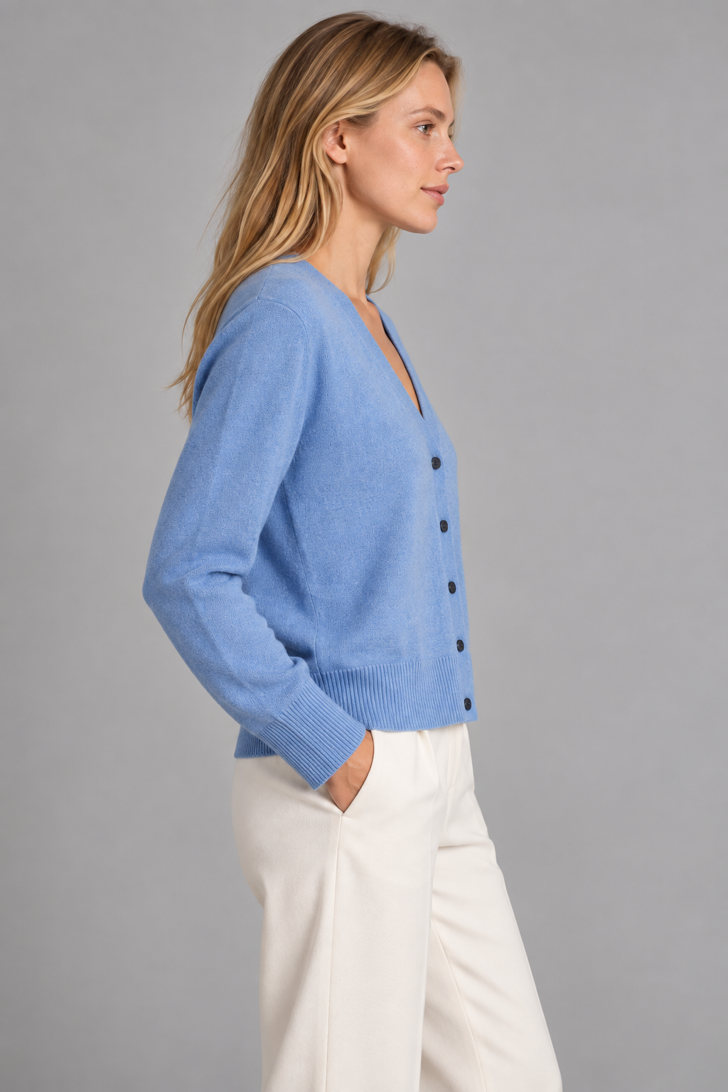 C&A Premium kašmyro kardiganas – šviesiai mėlyna, XL