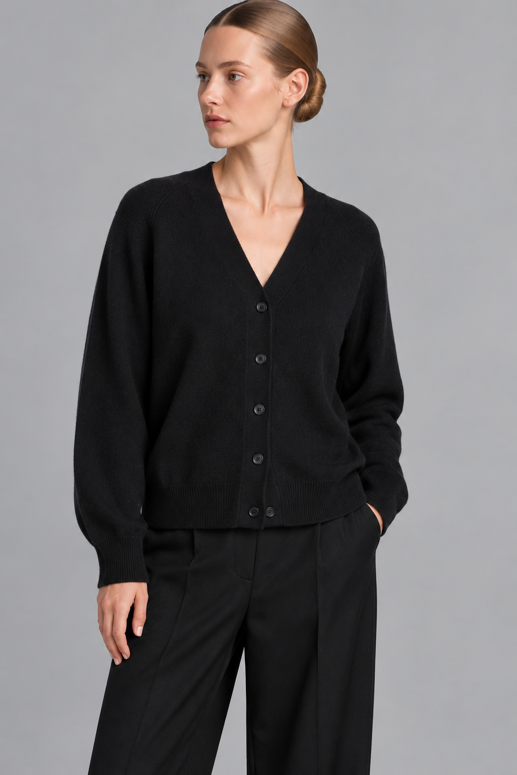 COS Cashmere Cardigan – Black, Oversized, Size S