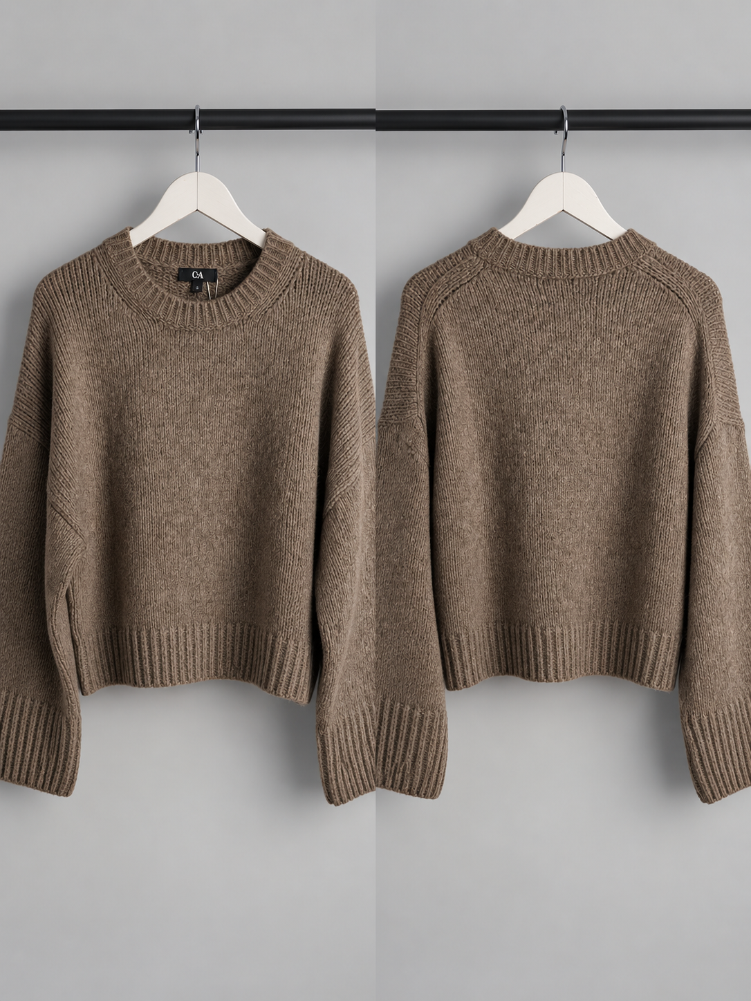 C&A itališko siūlo merino vilnos megztinis – rusvai pilka (taupe), M dydis