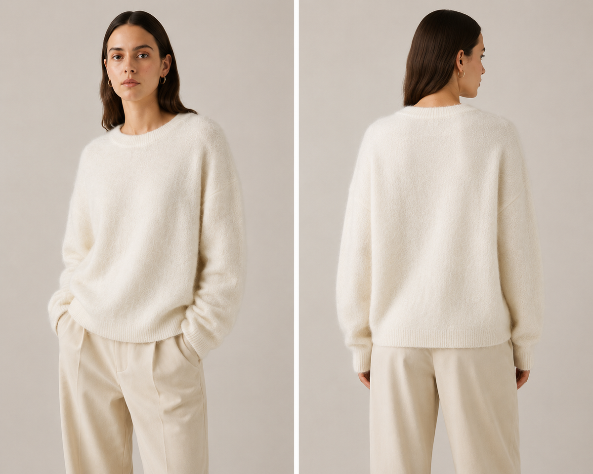 H&M Edition moherio megztinis, oversized, briaunuota apdaila – produkto nuotrauka 1