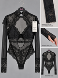 Hunkemöller nėrinių body – juodas, perdirbtas nailonas, M dydis