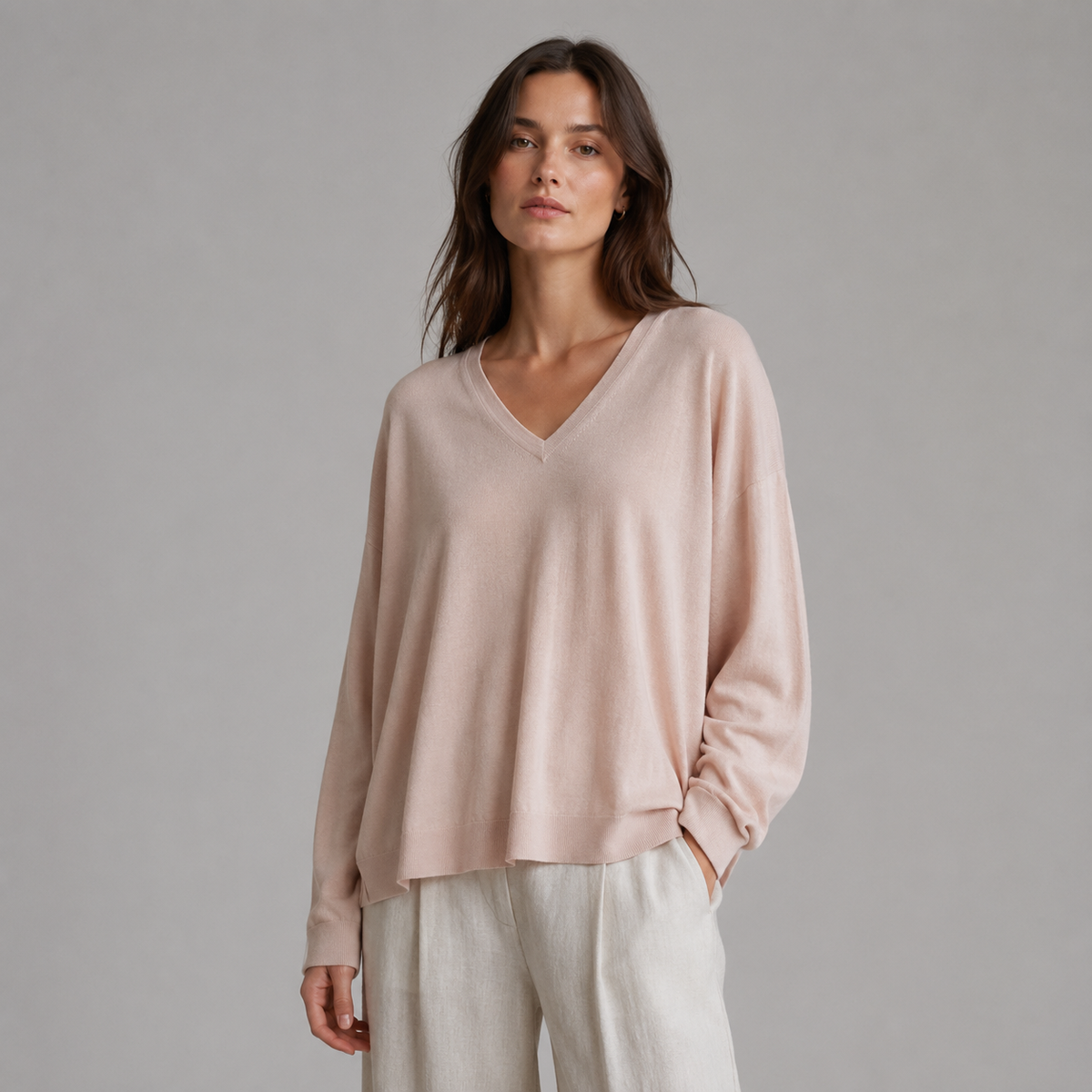 ARKET megztinis – 100 % merino vilna, V formos iškirptė – produkto nuotrauka 4