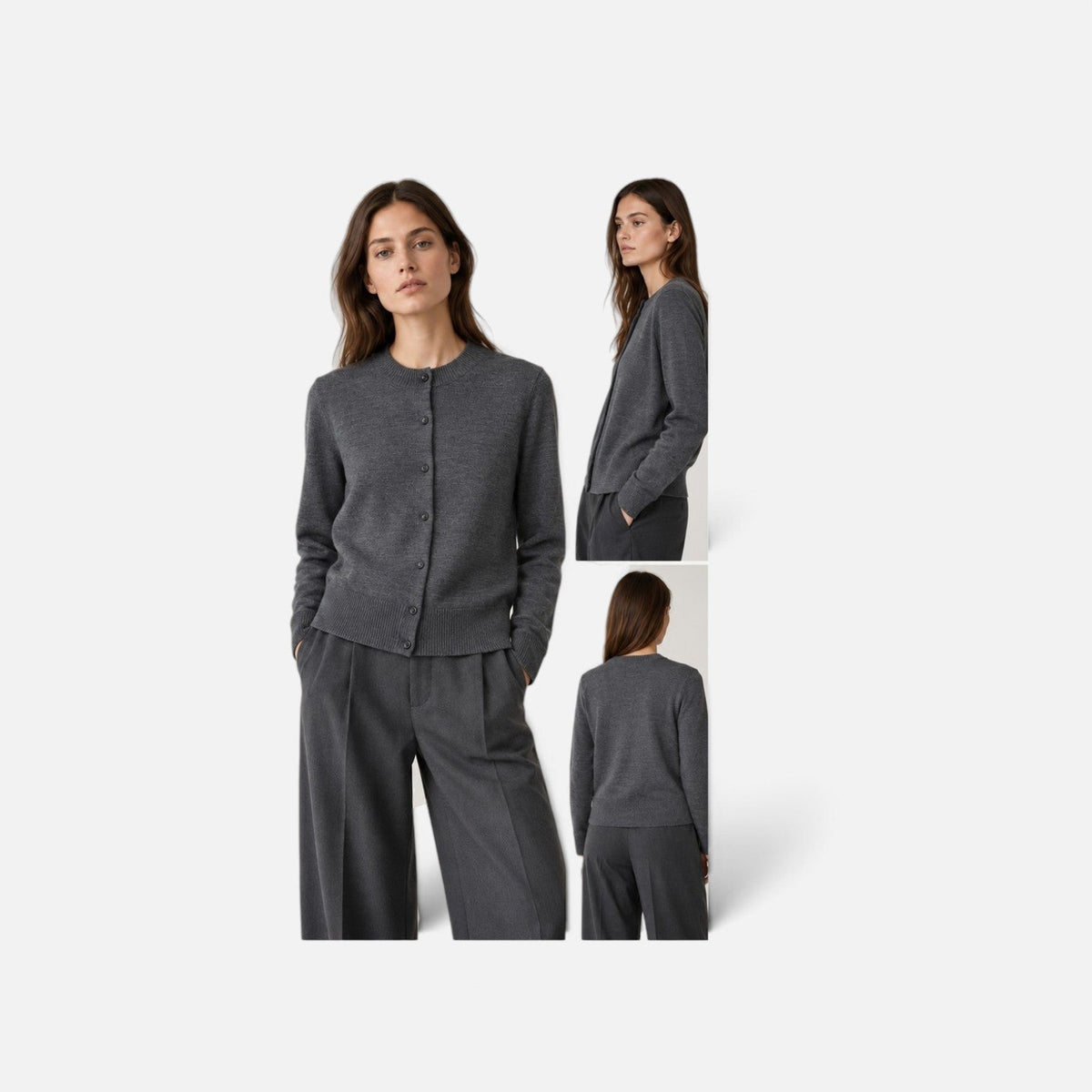 ARKET pilkas merino vilnos kardiganas – produkto nuotrauka 1
