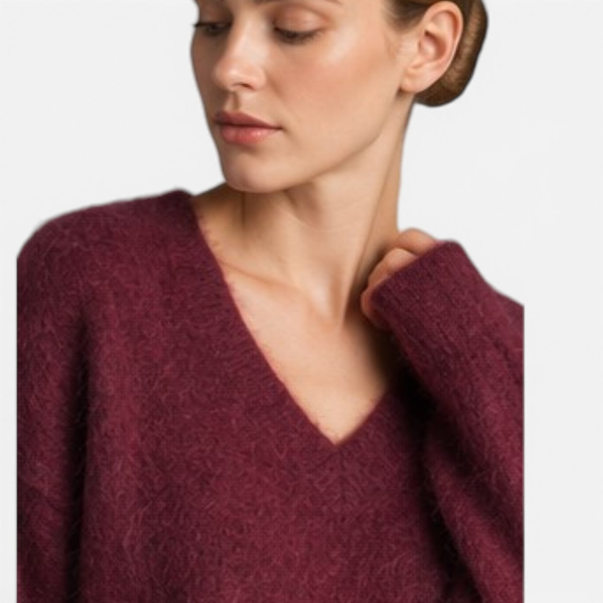C&A Premium alpakos mišinio megztinis – violetinės slyvos, L