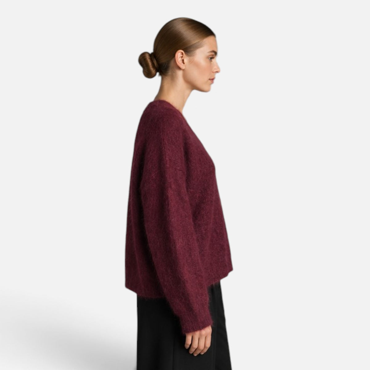 C&A Premium alpakos mišinio megztinis – violetinės slyvos, L