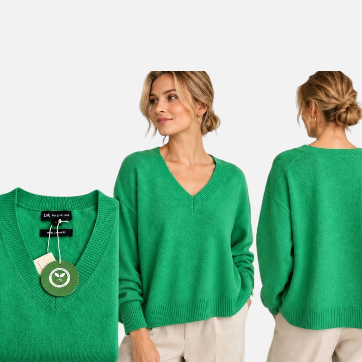 C&A Premium oversized kašmyro megztinis su nuleistais pečiais – produkto nuotrauka 1