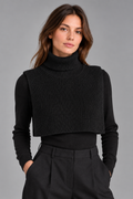 COS kaklo mova – juoda, vilna/kašmyras, ONE SIZE
