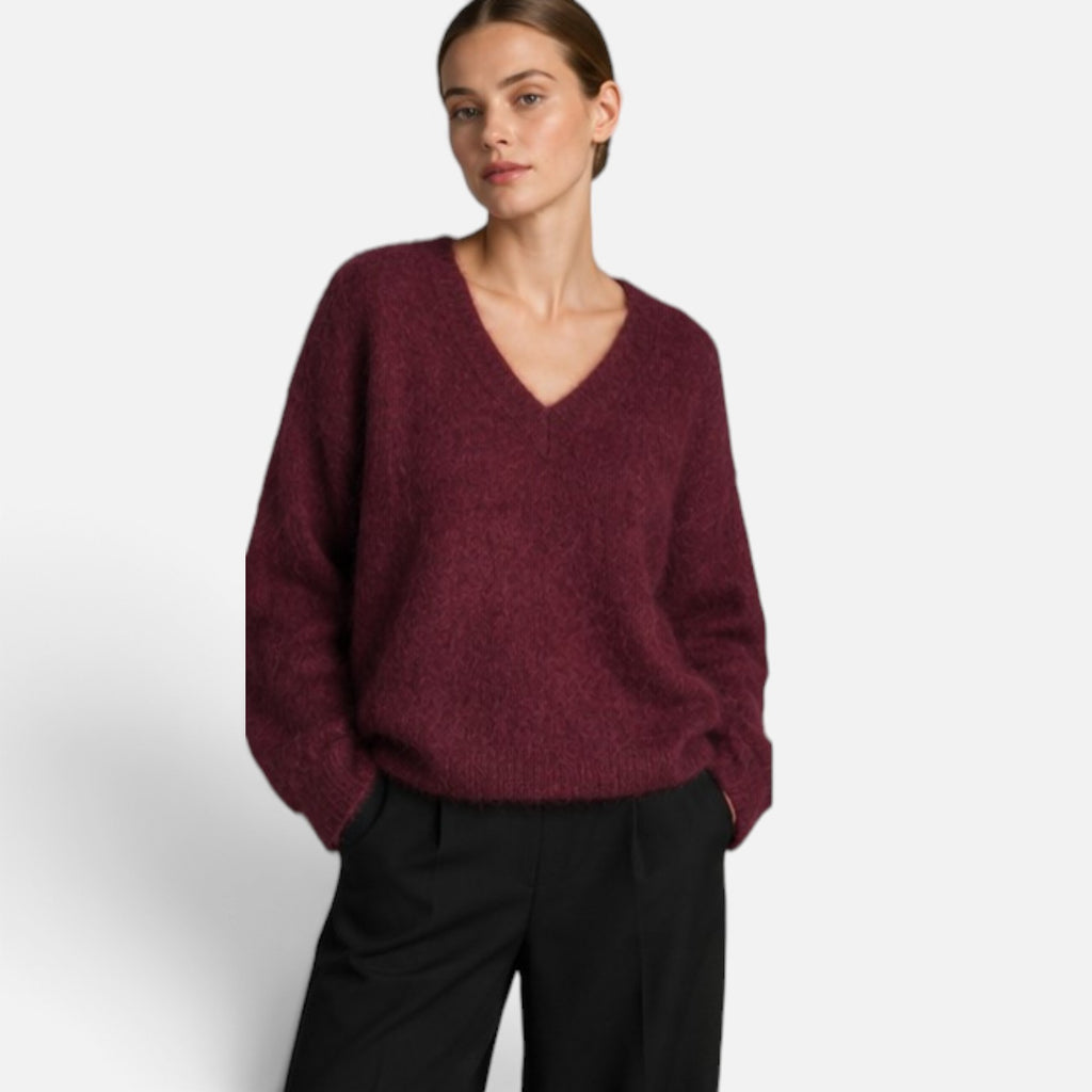 C&A Premium alpakos mišinio megztinis – violetinės slyvos, L