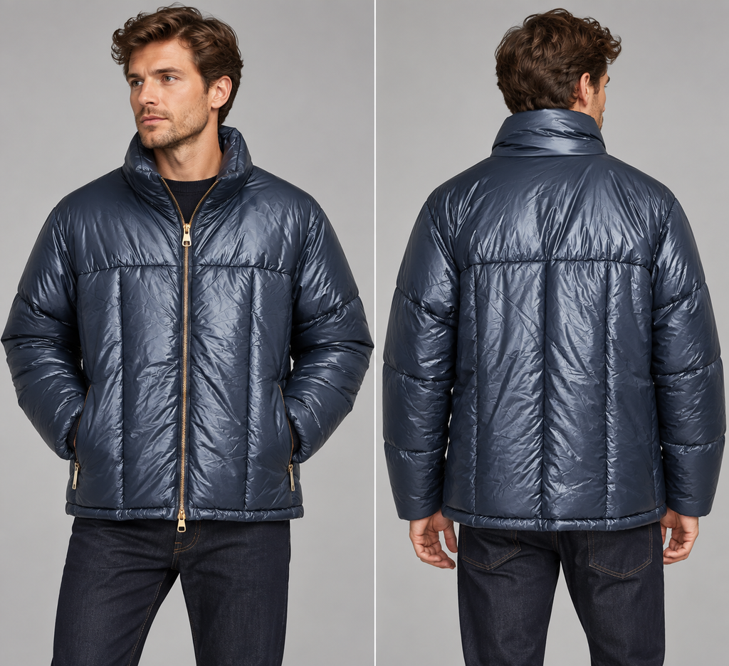 Dunhill London down jacket – navy, high collar