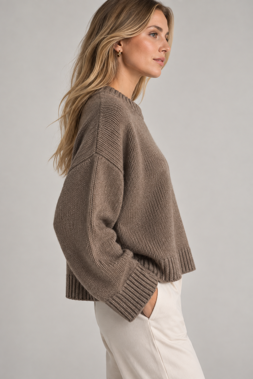 C&A itališko siūlo merino vilnos megztinis – rusvai pilka (taupe), M dydis