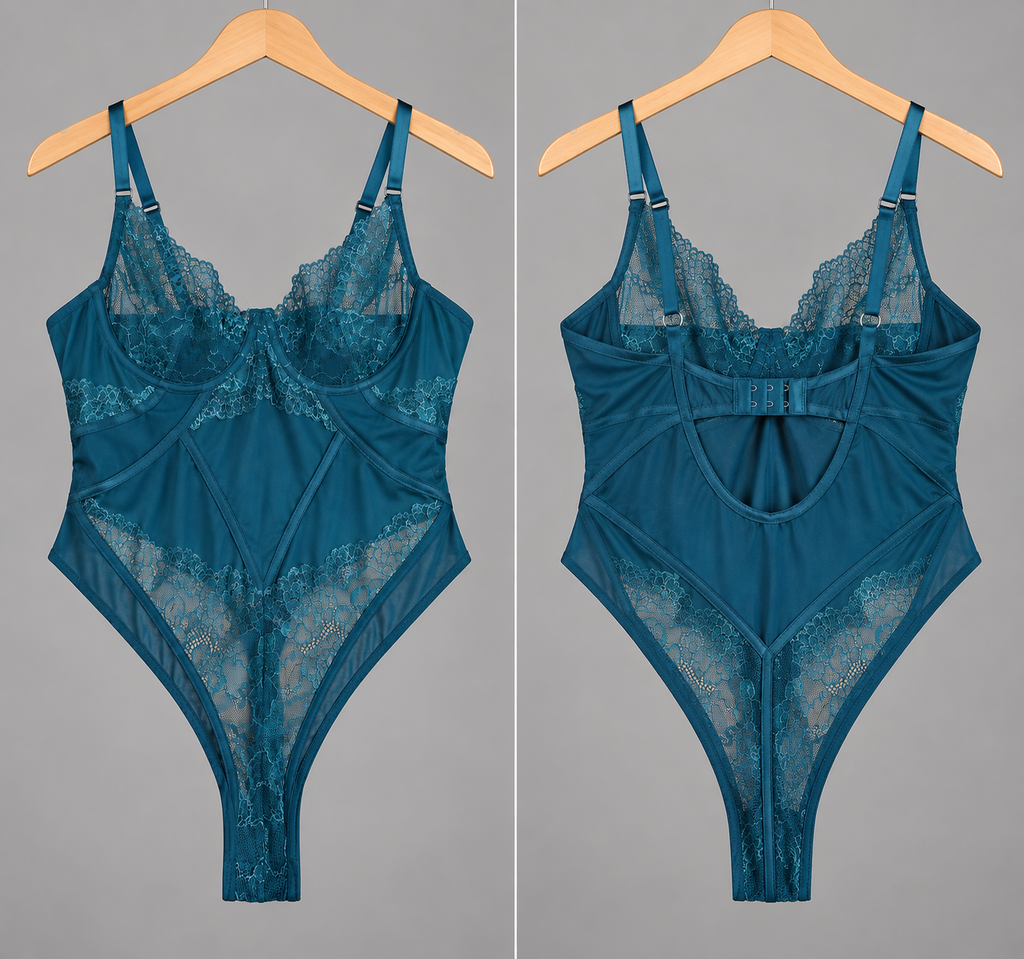 Hunkemöller nėrinių body Verona – tamsiai mėlyna, EU 80B / UK 36B / US 36B