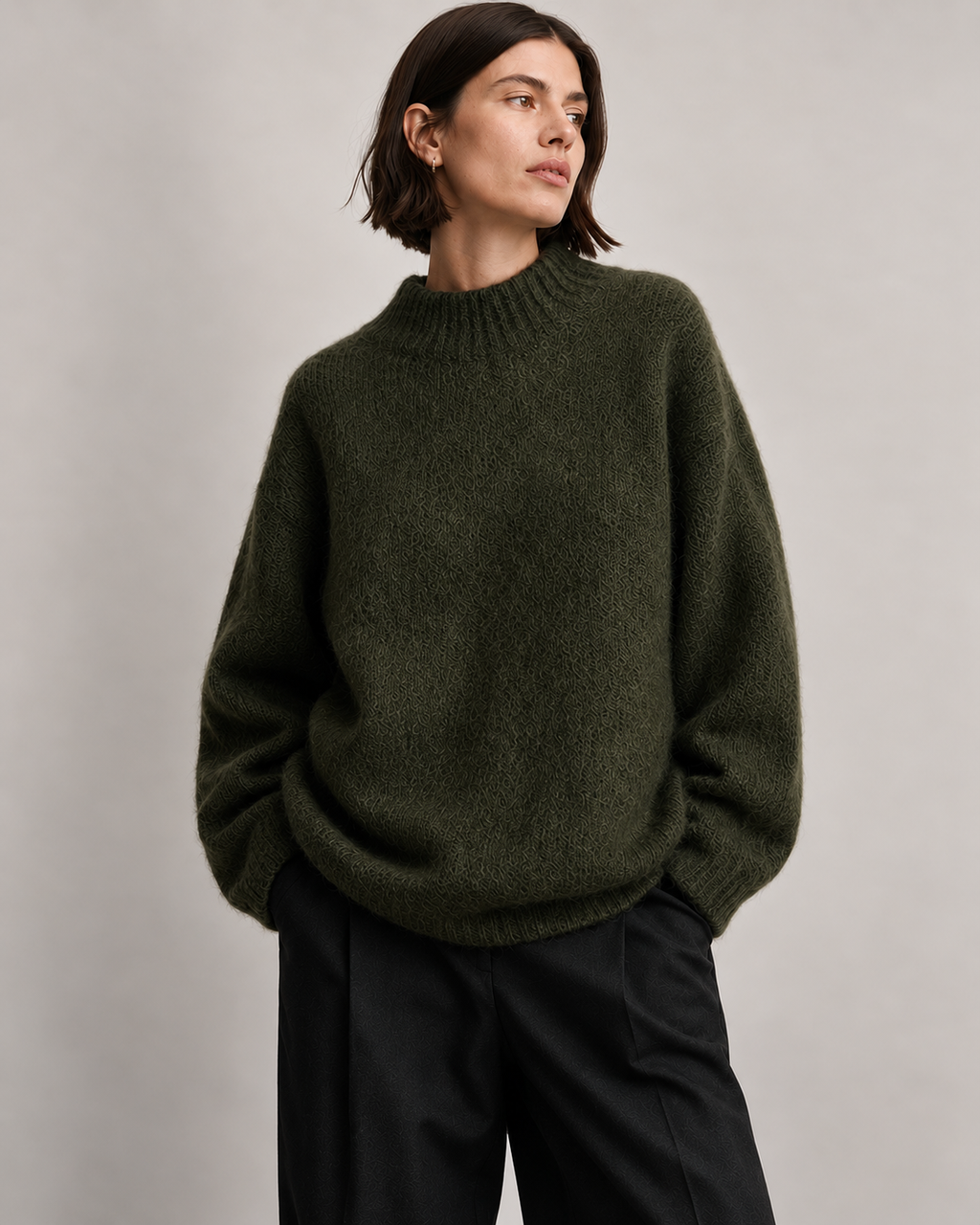 Sweter ARKET z domieszką moheru – zieleń mchu, oversize