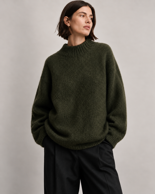 Sweter ARKET z domieszką moheru – zieleń mchu, oversize