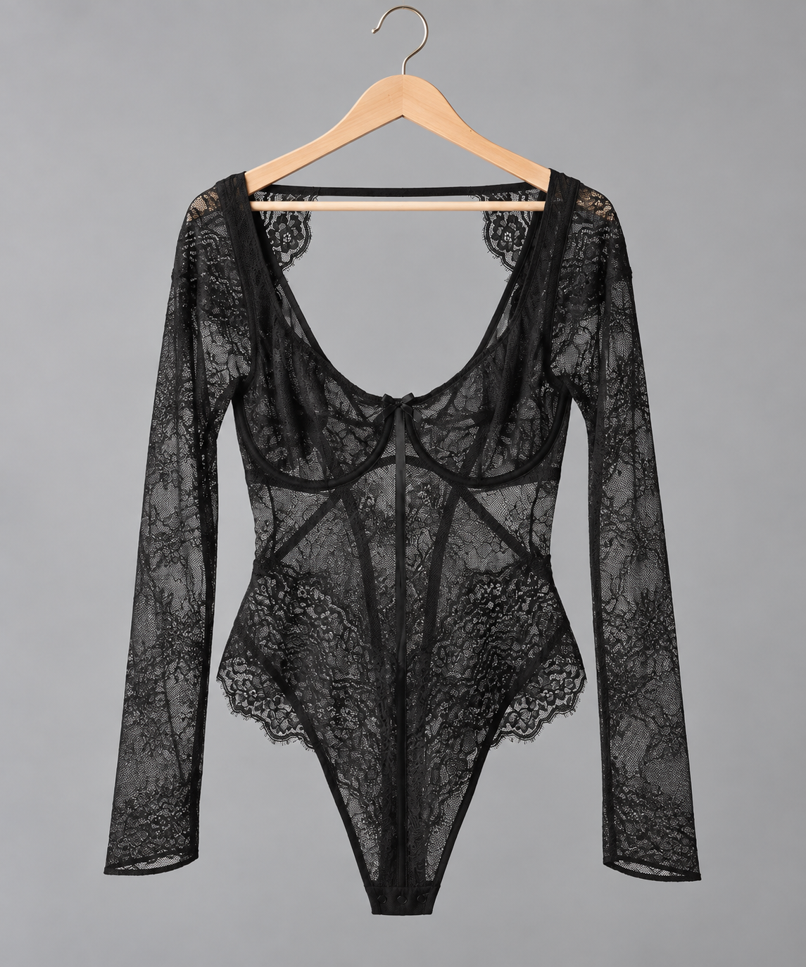Hunkemöller nėrinių body Mabel, juoda – 34D / EU 75D