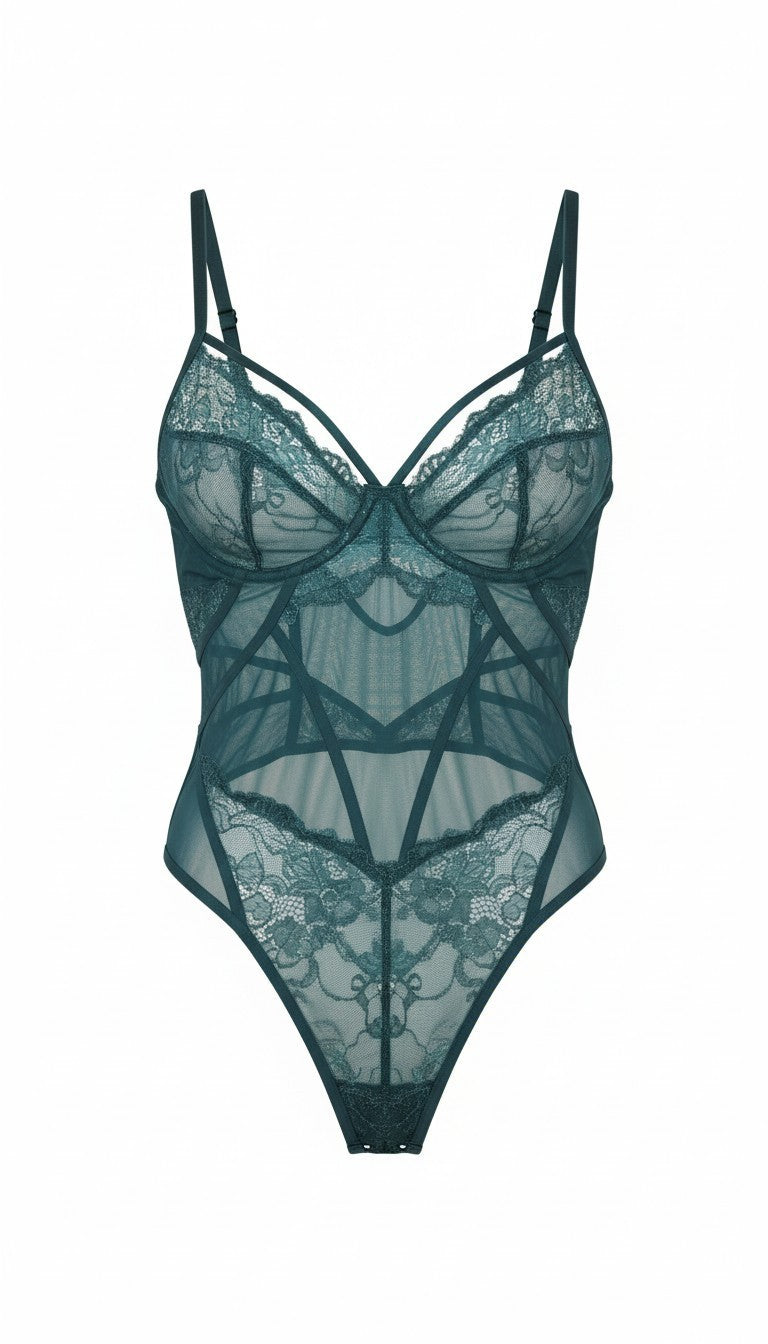 Hunkemöller nėrinių body Verona – tamsiai mėlyna, EU 80B / UK 36B / US 36B