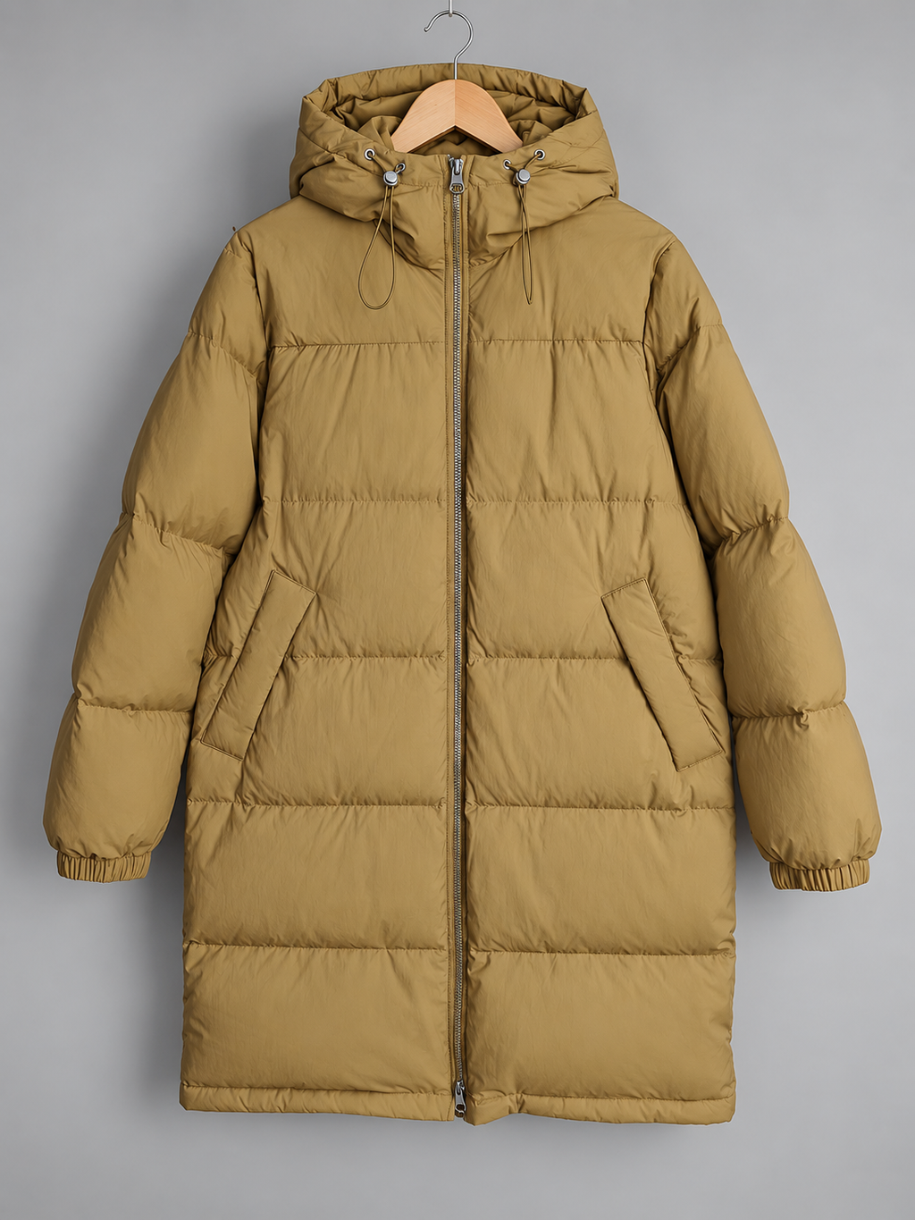 ARKET Long Hooded Down Jacket – Camel, S