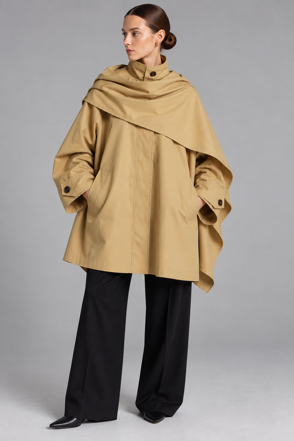COS lietpaltis – oversized, su nuimama skara